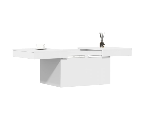 Mesa de centro madera de ingeniería blanca 80x55x40 cm