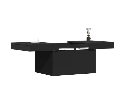 Mesa de centro madera de ingeniería negro 80x55x40 cm