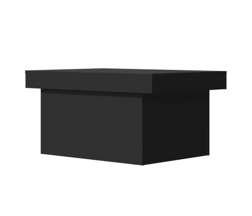 Mesa de centro madera de ingeniería negro 80x55x40 cm