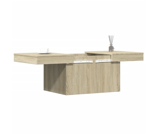 Mesa de centro madera de ingeniería roble Sonoma 80x55x40 cm