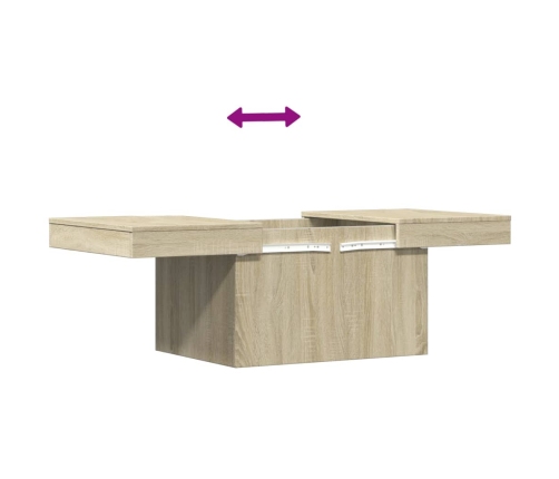 Mesa de centro madera de ingeniería roble Sonoma 80x55x40 cm