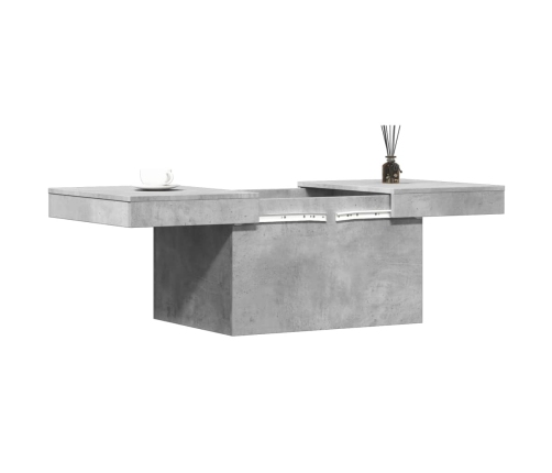 Mesa de centro madera de ingeniería gris hormigón 80x55x40 cm