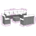 Set de muebles de jardín 9 pzas y cojines ratán sintético gris