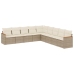 Set de sofás de jardín 9 pzas con cojines ratán sintético beige