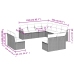Set de sofás de jardín 11pzas con cojines ratán sintético beige