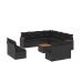 Set de sofás de jardín 12 piezas cojines ratán sintético negro