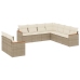 Set de sofás de jardín 9 pzas con cojines ratán sintético beige