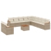 Set de sofás de jardín 12 pzas y cojines ratán sintético marrón