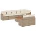 Set de sofás de jardín 9 pzas con cojines ratán sintético beige