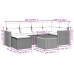Set de comedor de jardín 7 pzas y cojines ratán sintético negro