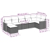 Set de comedor de jardín 7 pzas y cojines ratán sintético negro