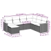 Set sofás de jardín 7 piezas y cojines ratán sintético beige
