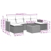 Set de comedor de jardín 7 pzas y cojines ratán sintético negro