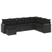 Set de sofás de jardín 8 piezas y cojines ratán sintético negro