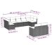 Set de muebles de jardín 9 pzas y cojines ratán sintético gris
