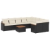 Set de sofás de jardín 10 pzas cojines ratán sintético negro