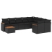 Set de sofás de jardín 10 pzas cojines ratán sintético negro