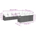 Set de sofás de jardín 10 pzas cojines ratán sintético negro