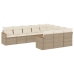 Juego de sofás jardín con cojines beige 10 pzas ratán sintético