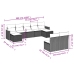 Set de muebles de jardín 9 pzas y cojines ratán sintético gris