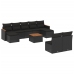 Set de sofás de jardín 10 pzas cojines ratán sintético negro