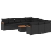 Set de sofás de jardín 12 piezas cojines ratán sintético negro