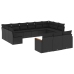 Set de sofás de jardín y cojines 13 pzas ratán sintético negro