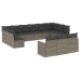 Set sofás de jardín con cojines 13 piezas ratán sintético gris