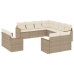 Set de sofás de jardín 11pzas con cojines ratán sintético beige