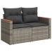 Set de sofás de jardín 12 pzas con cojines ratán sintético gris