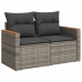 Set sofás de jardín con cojines 13 piezas ratán sintético gris