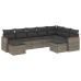 Set de muebles de jardín 9 pzas y cojines ratán sintético gris