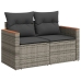 Set de muebles de jardín 9 pzas y cojines ratán sintético gris