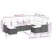Set de muebles de jardín 9 pzas y cojines ratán sintético gris