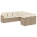 Juego de sofás de jardín con cojines beige 8 pzas ratán PE