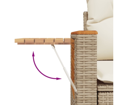 Set sofás de jardín 7 piezas y cojines ratán sintético beige