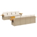 Set de sofás de jardín 9 pzas con cojines ratán sintético beige
