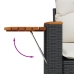 Set de muebles de jardín 5 pzas y cojines ratán sintético negro