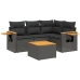 Set de muebles de jardín 5 pzas y cojines ratán sintético negro