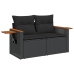 Set de muebles de jardín 5 pzas y cojines ratán sintético negro