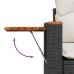 Set de muebles de jardín 5 pzas y cojines ratán sintético negro