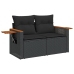 Set de muebles de jardín 5 pzas y cojines ratán sintético negro