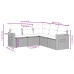 Set de muebles de jardín 5 pzas y cojines ratán sintético negro