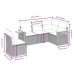 Set de muebles de jardín 5 pzas y cojines ratán sintético negro
