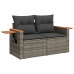 Set de muebles de jardín 6 pzas y cojines ratán sintético gris