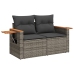 Set de muebles de jardín 6 pzas y cojines ratán sintético gris