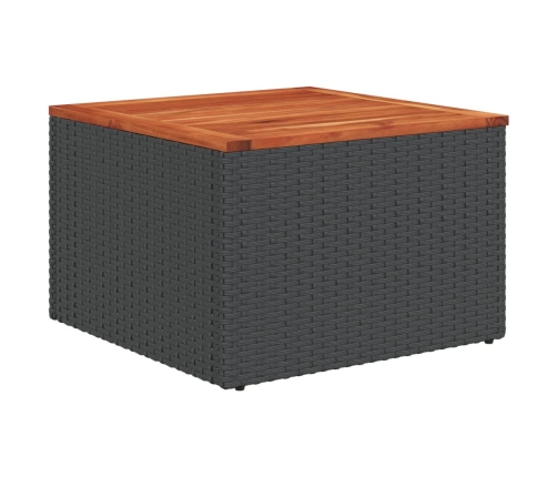 Set de sofás de jardín 9 pzas con cojines ratán sintético negro