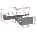 Set de muebles de jardín 9 pzas y cojines ratán sintético gris