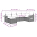 Set de muebles de jardín 6 pzas y cojines ratán sintético gris