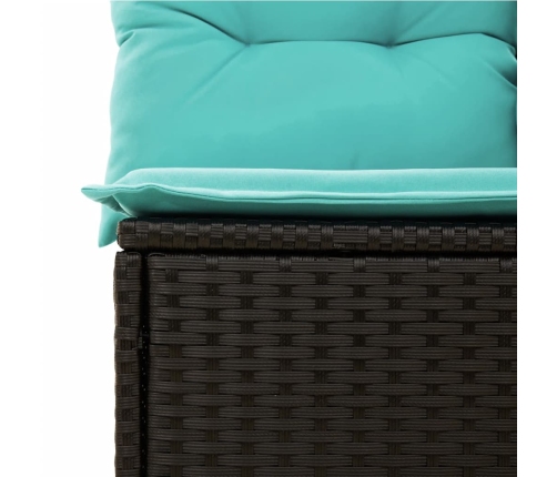 Set de sofás de jardín 7 pzas con cojines ratán sintético negro